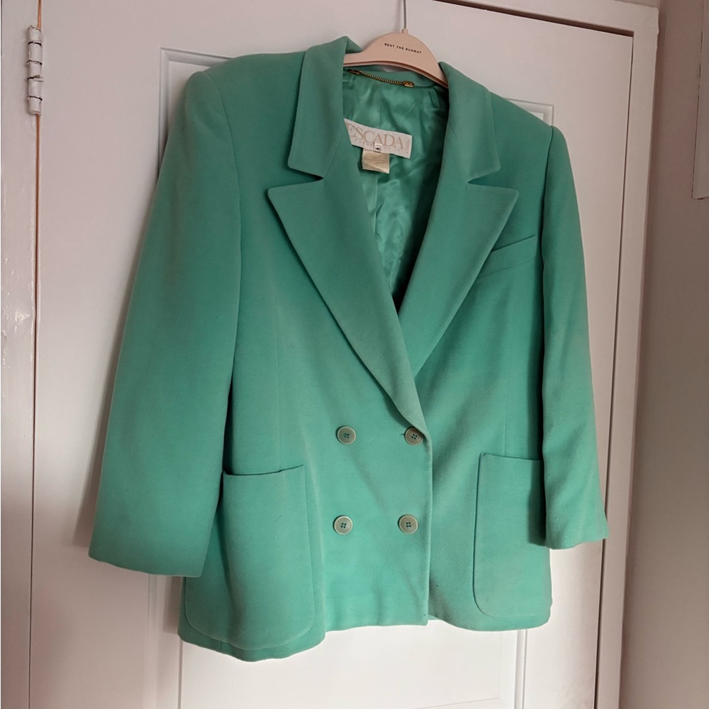 Escada Women's Vintage Mint Green Blazer